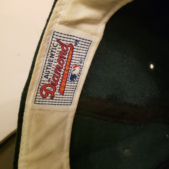 Oakland Athletics A's New Era Diamond Col Fitted Wool Hat MLB Size 7 Made in USA - Picture 7 of 11